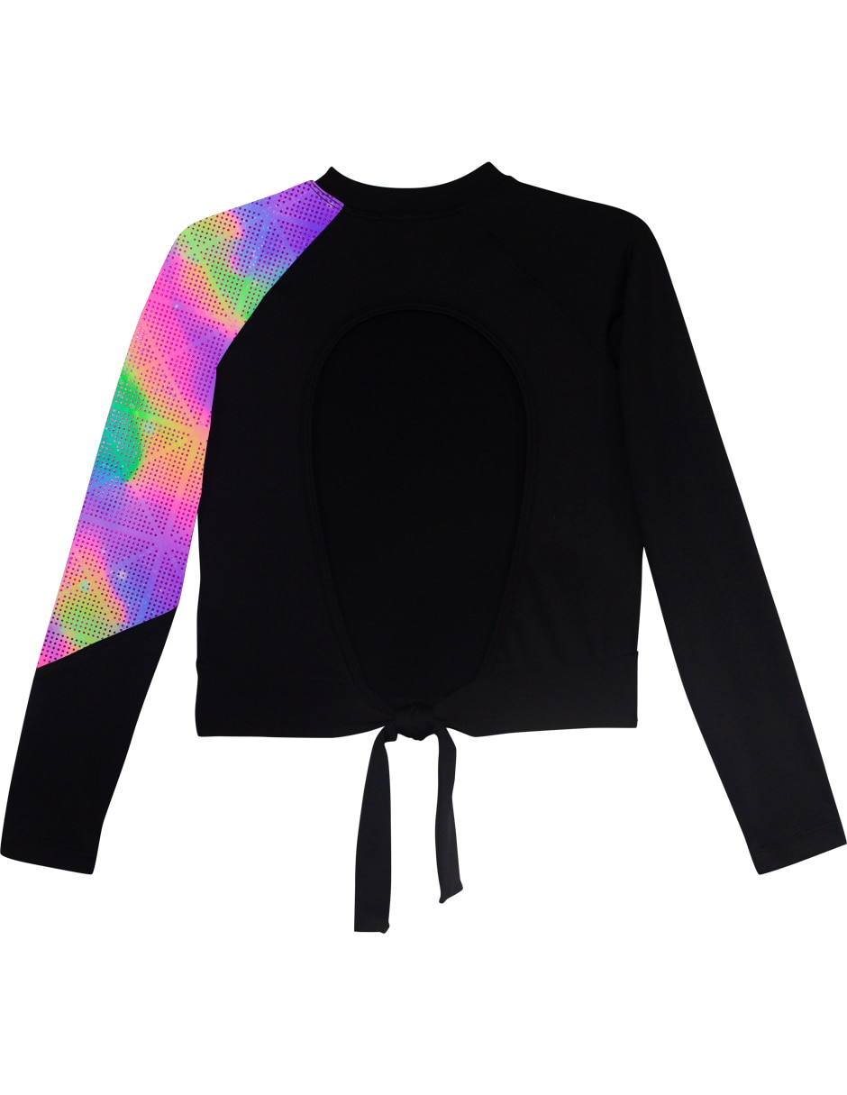 Wetshirt estampado bloques de color para niña 4
