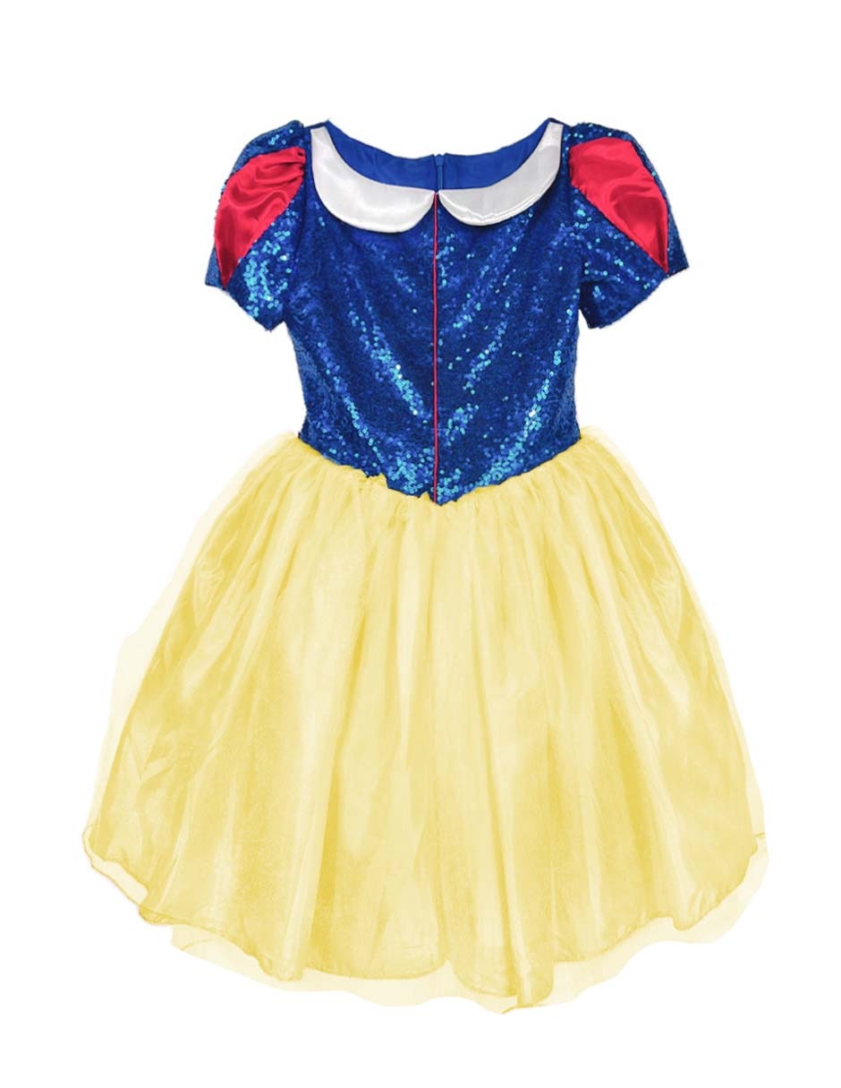 Vestido Blancanieves manga globo para niña Vestido Blancanieves manga globo para niña