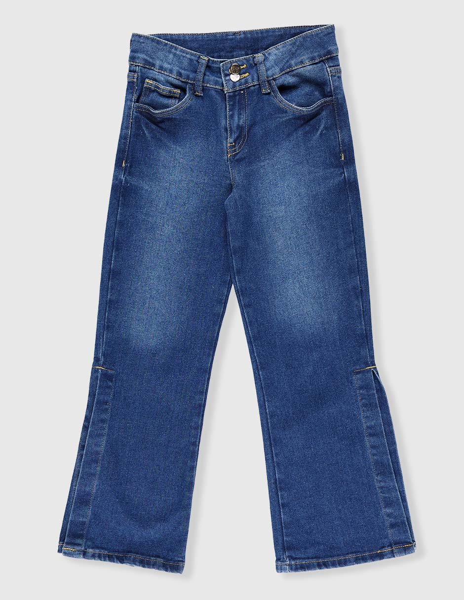 Jeans straight deslavado para niña Jeans straight deslavado para niña