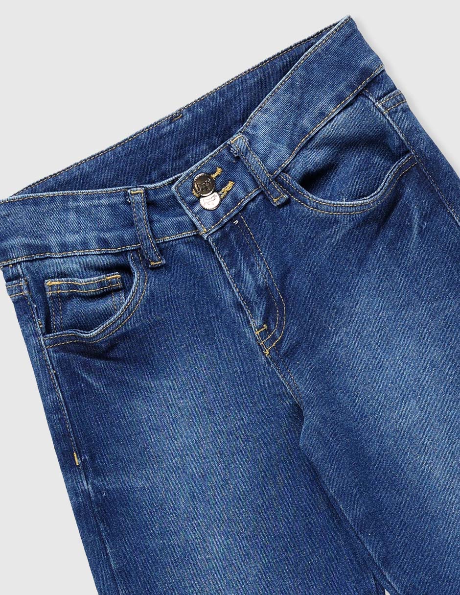 Jeans straight deslavado para niña 3