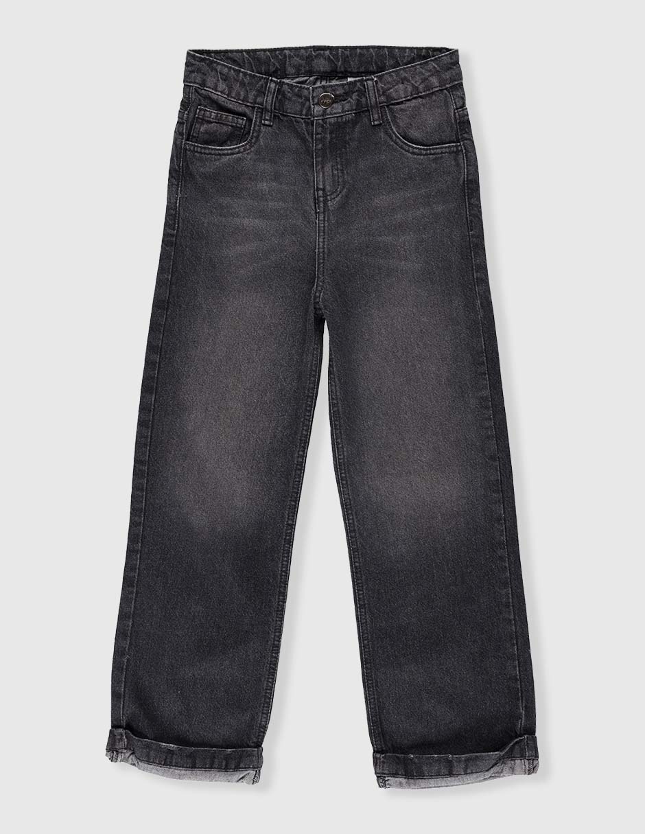 Jeans amplio deslavado para niña Jeans amplio deslavado para niña