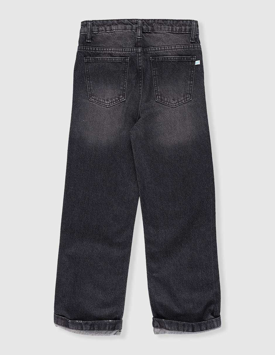 Jeans amplio deslavado para niña 2