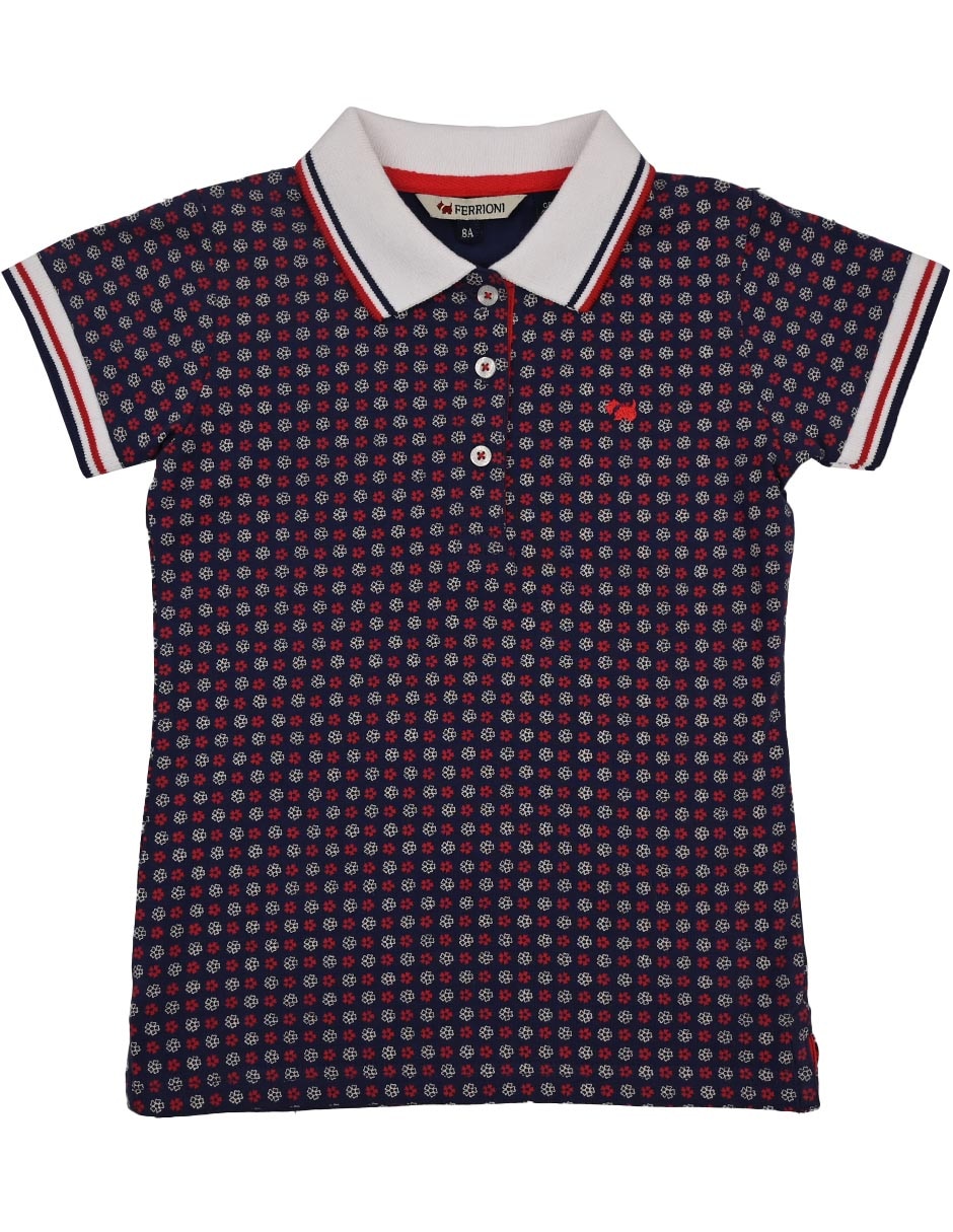 Playera tipo polo Mony de algodón para niña Playera tipo polo Mony de algodón para niña