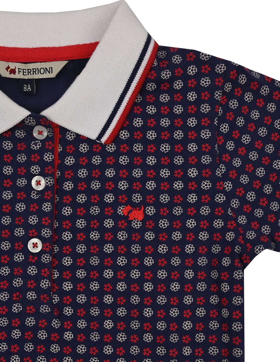 Playera tipo polo Mony de algodón para niña 3