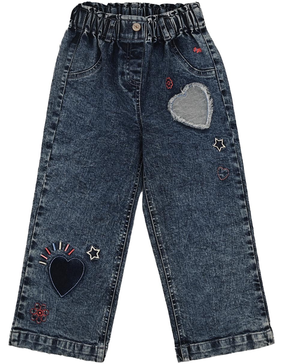Jeans straight Lucciana M28899 deslavado para niña