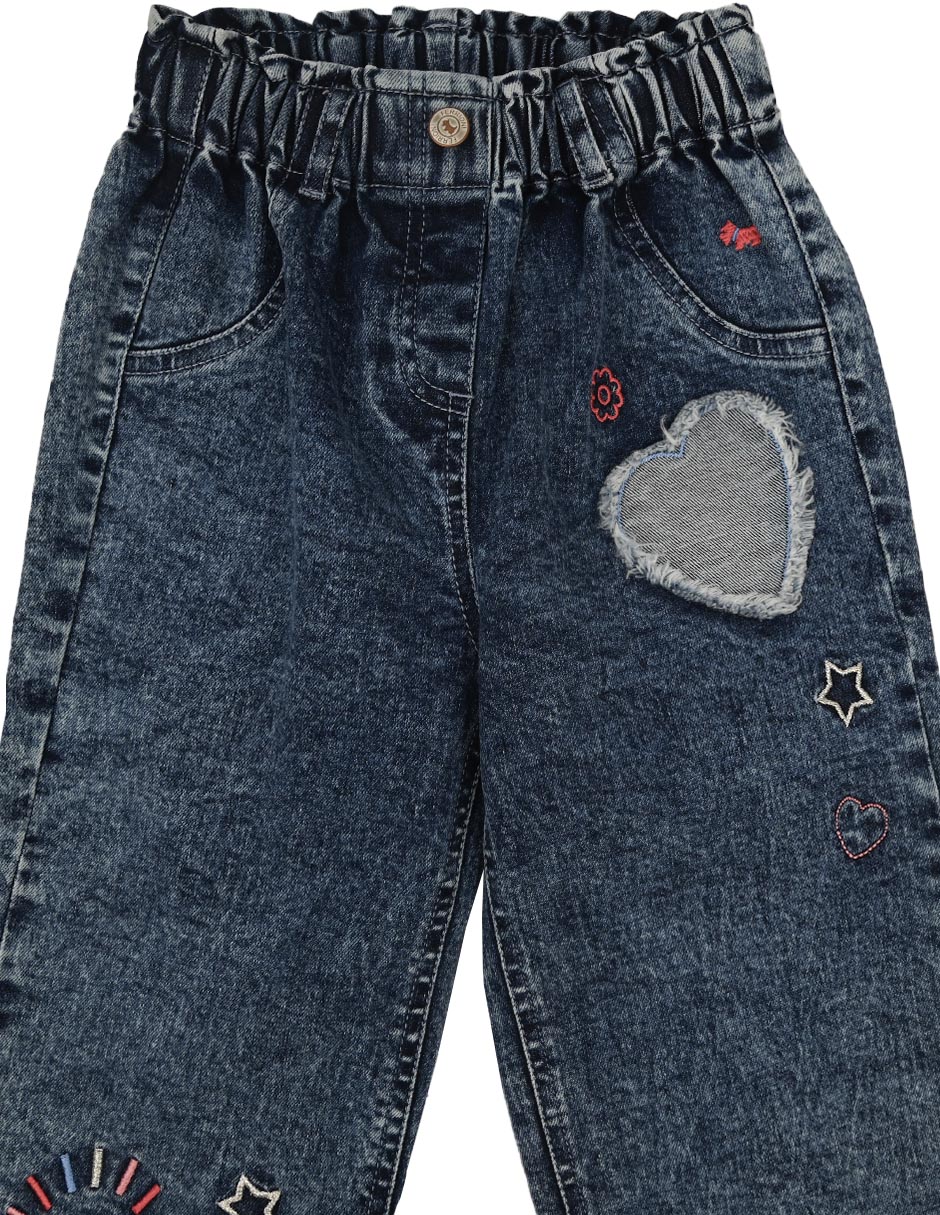 Jeans straight Lucciana M28899 deslavado para niña 2