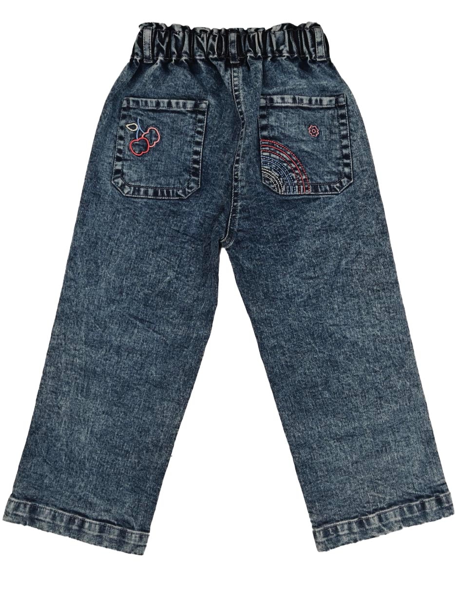 Jeans straight Lucciana M28899 deslavado para niña 3