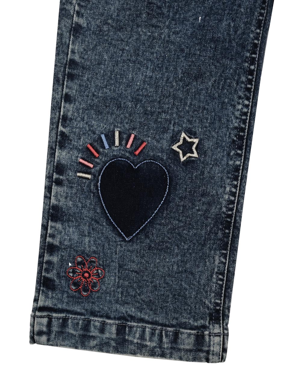 Jeans straight Lucciana M28899 deslavado para niña 4