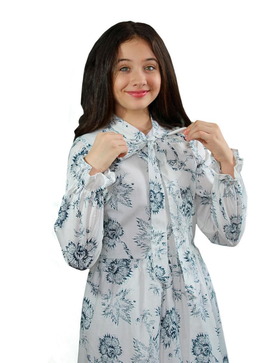 Vestido Flor Marino manga amplia para niña 3