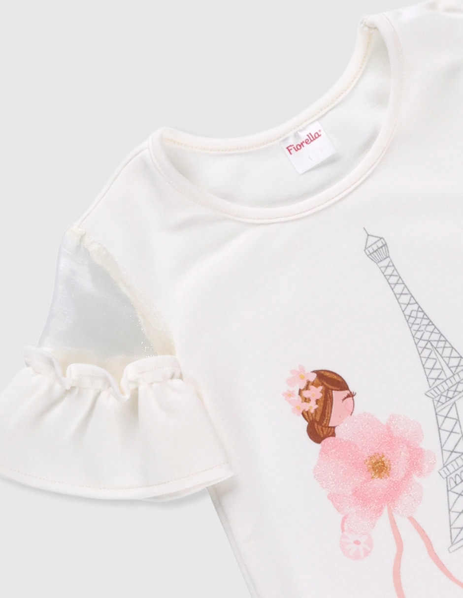 Vestido manga volantes para niña 3