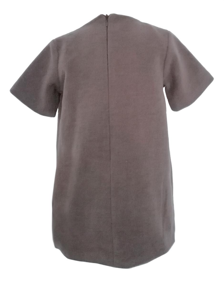 Vestido Lana Taupe manga regular para niña 3