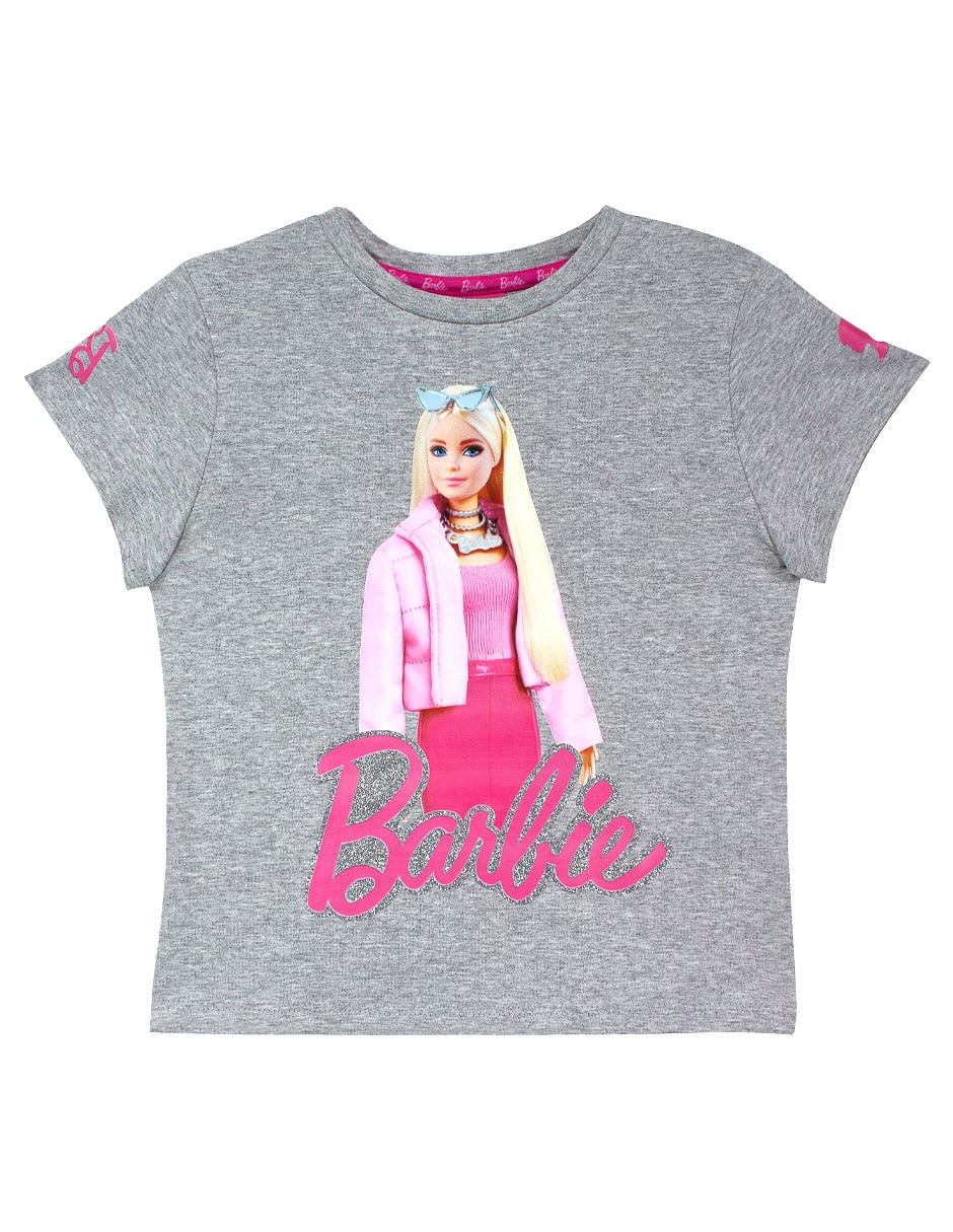 Playera Barbie manga corta para niña Playera Barbie manga corta para niña