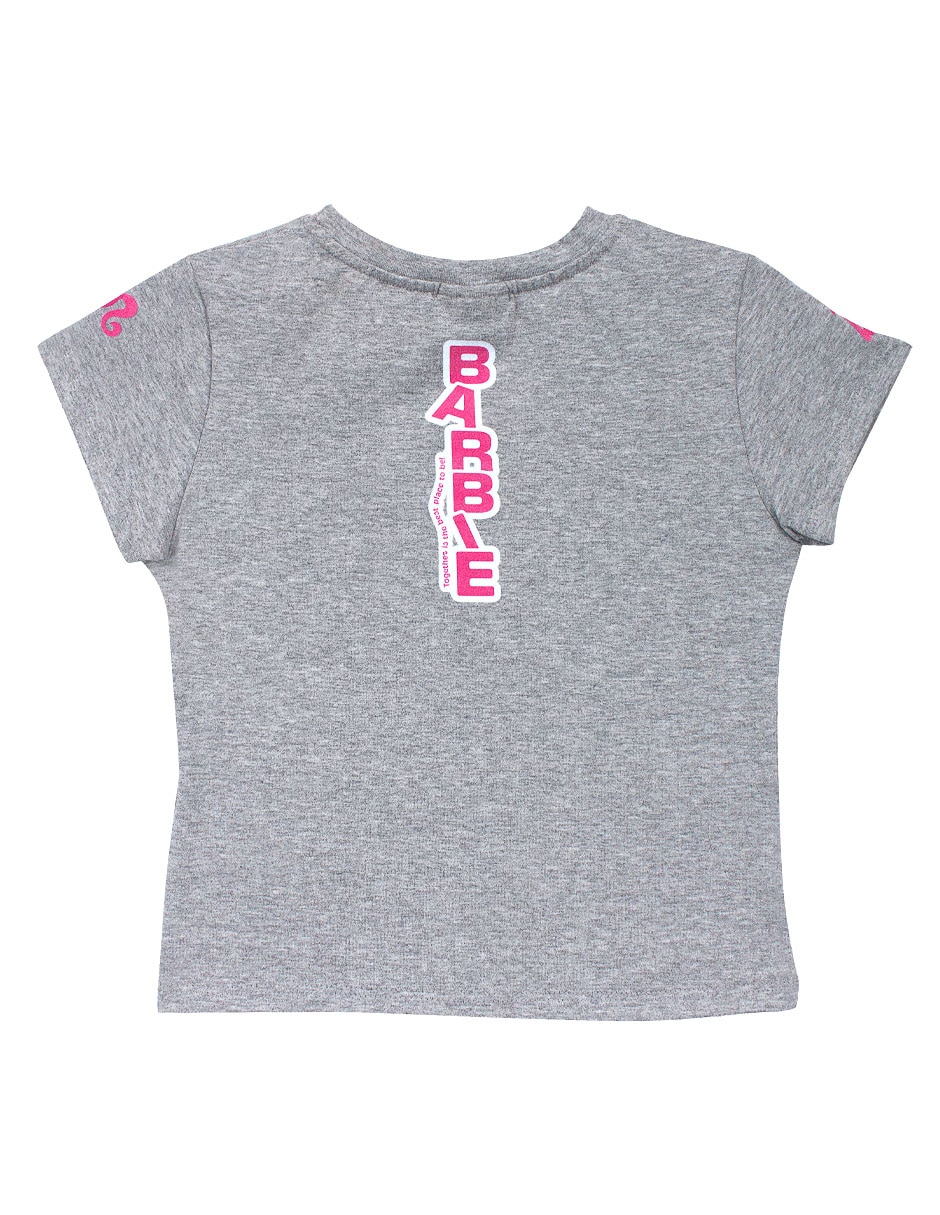 Playera Barbie manga corta para niña 2