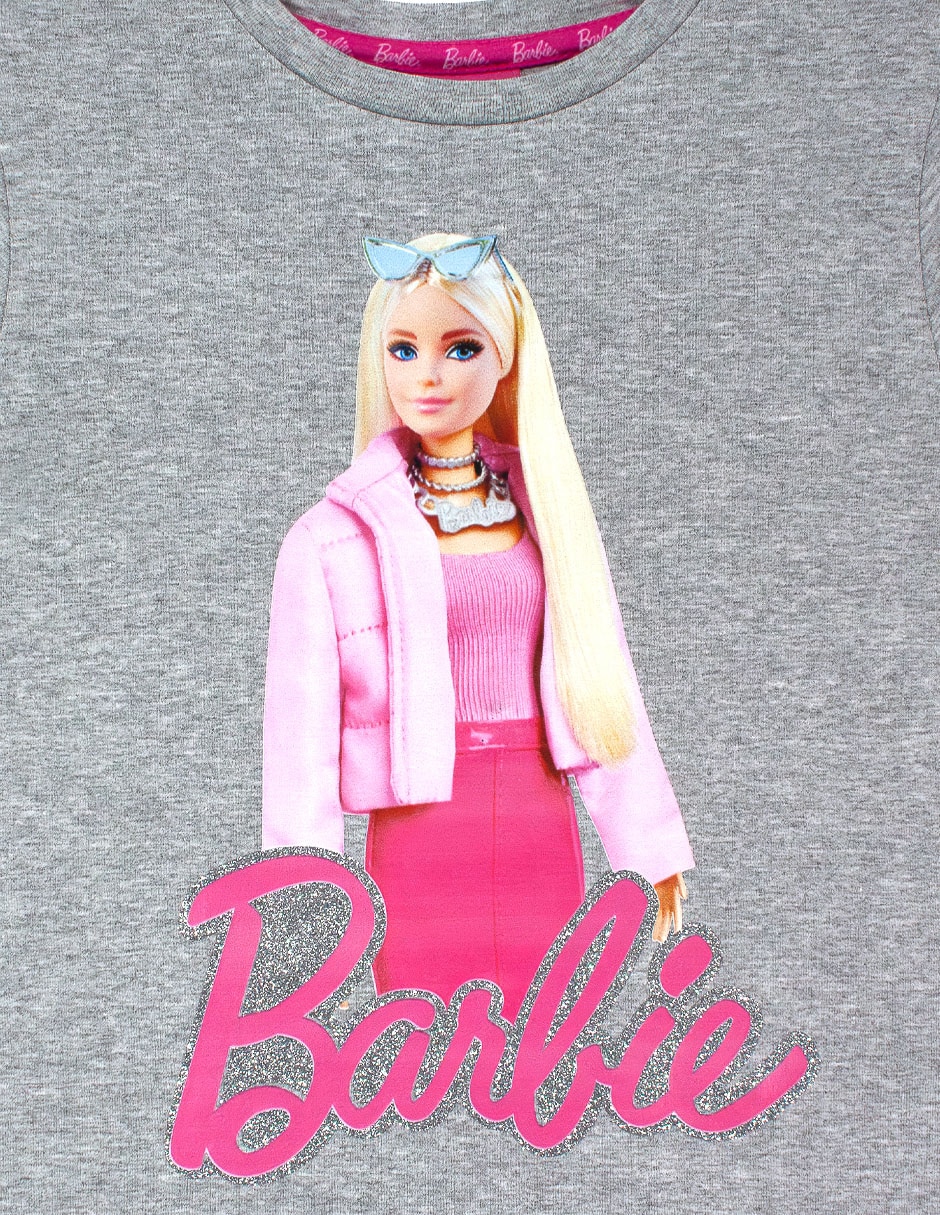 Playera Barbie manga corta para niña 3