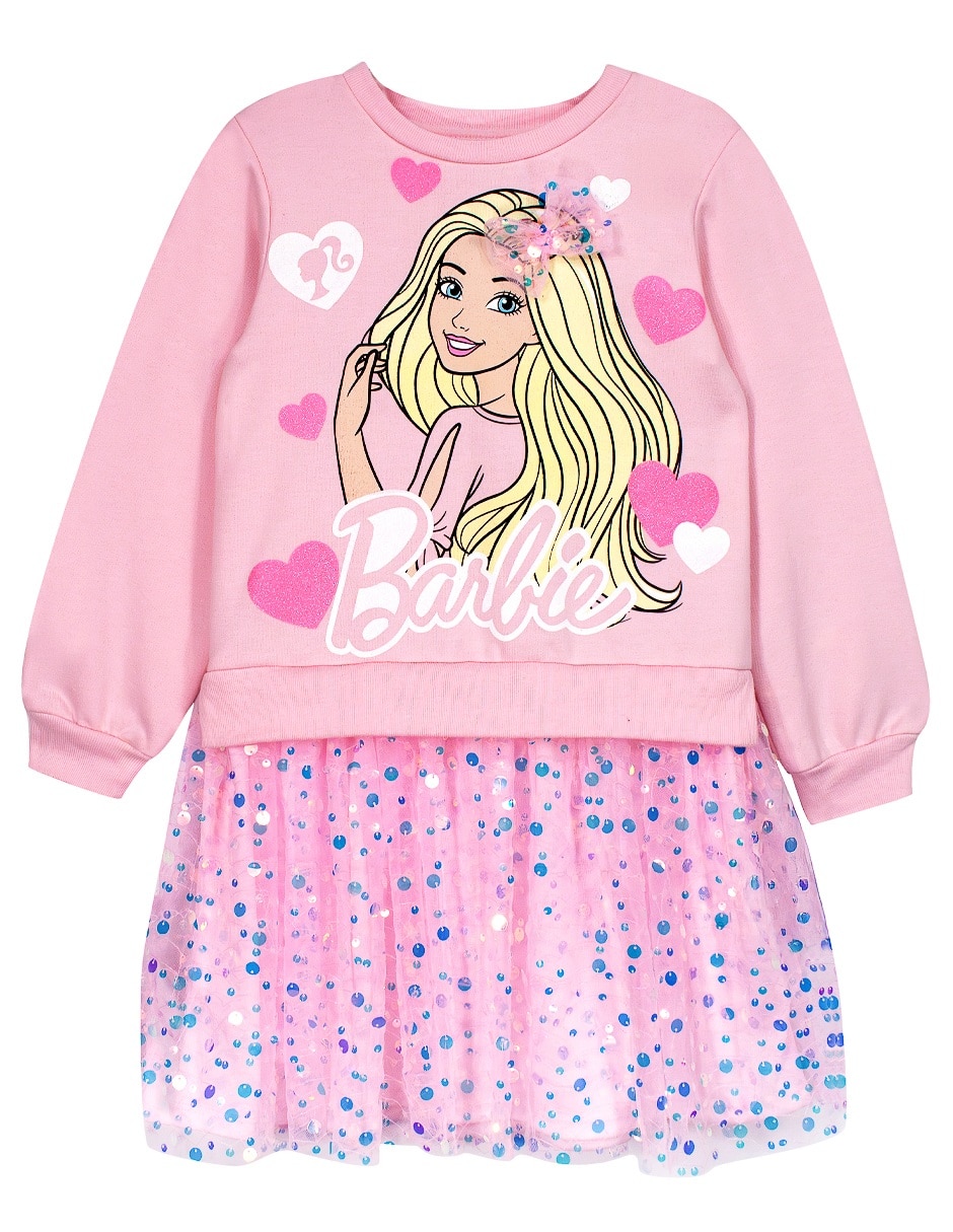 Vestido manga larga con puño para niña