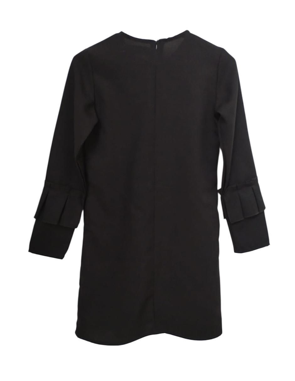 Vestido Negra manga regular para niña 2