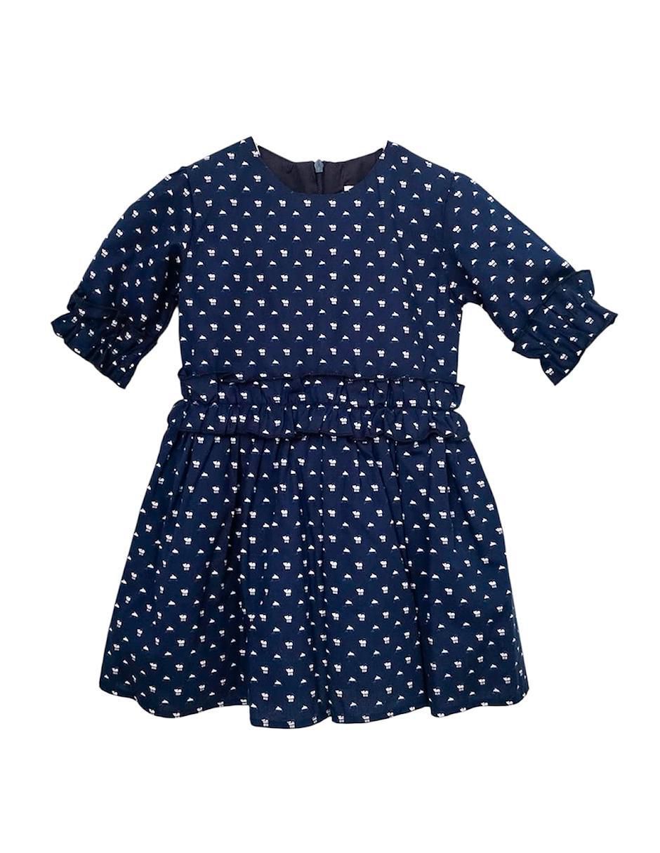 Vestido Delfines y Gatitos manga regular para niña 4