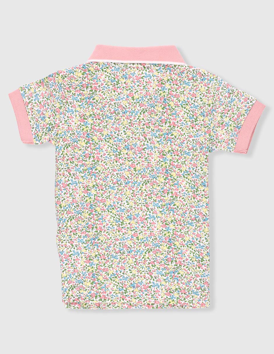 Playera tipo polo Almond de algodón para niña 2