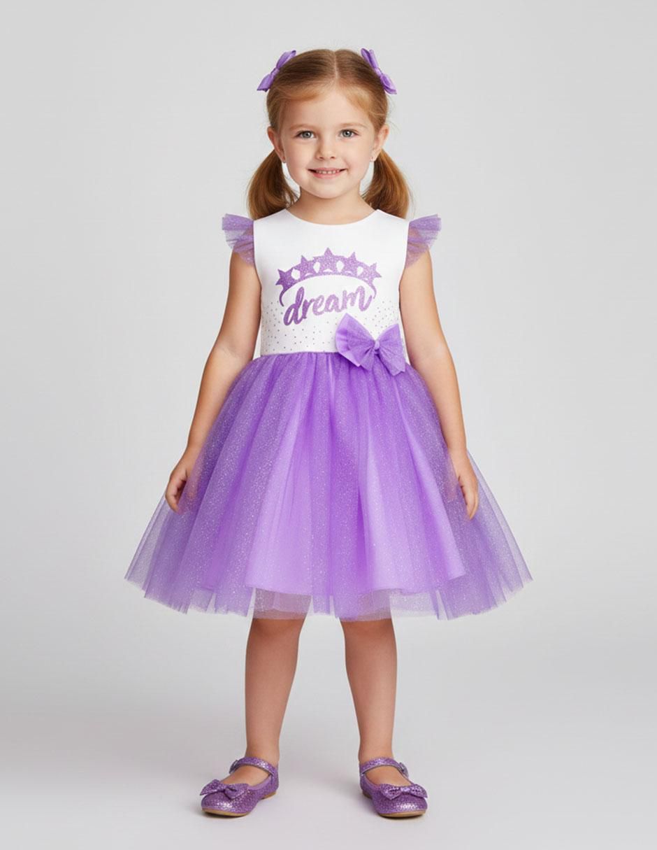 Vestido manga volantes para niña Vestido manga volantes para niña