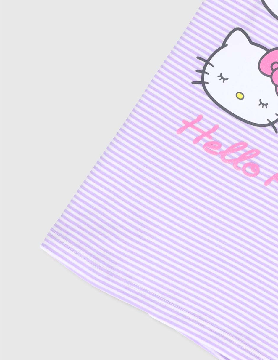Playera Hello Kitty manga corta para niña 3