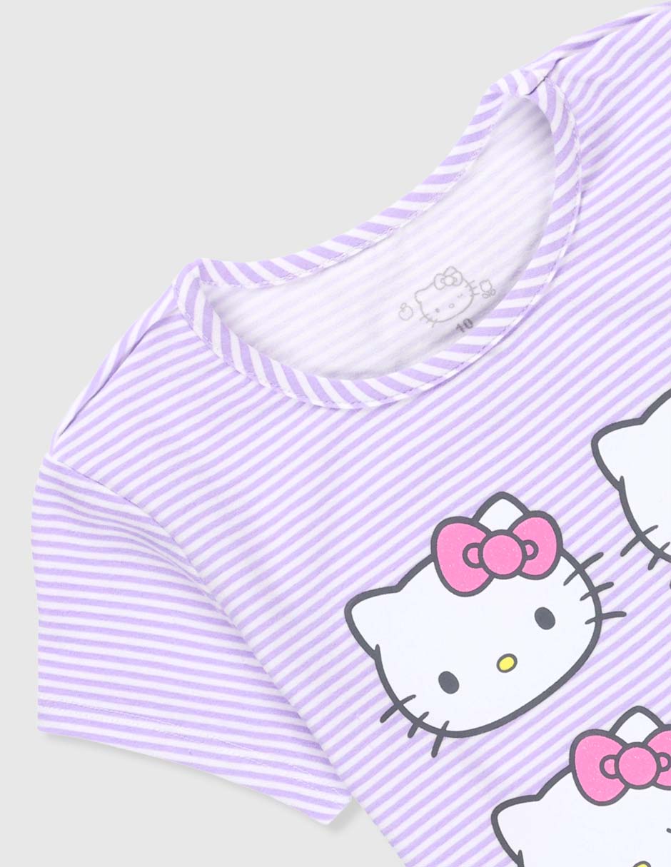 Playera Hello Kitty manga corta para niña 4