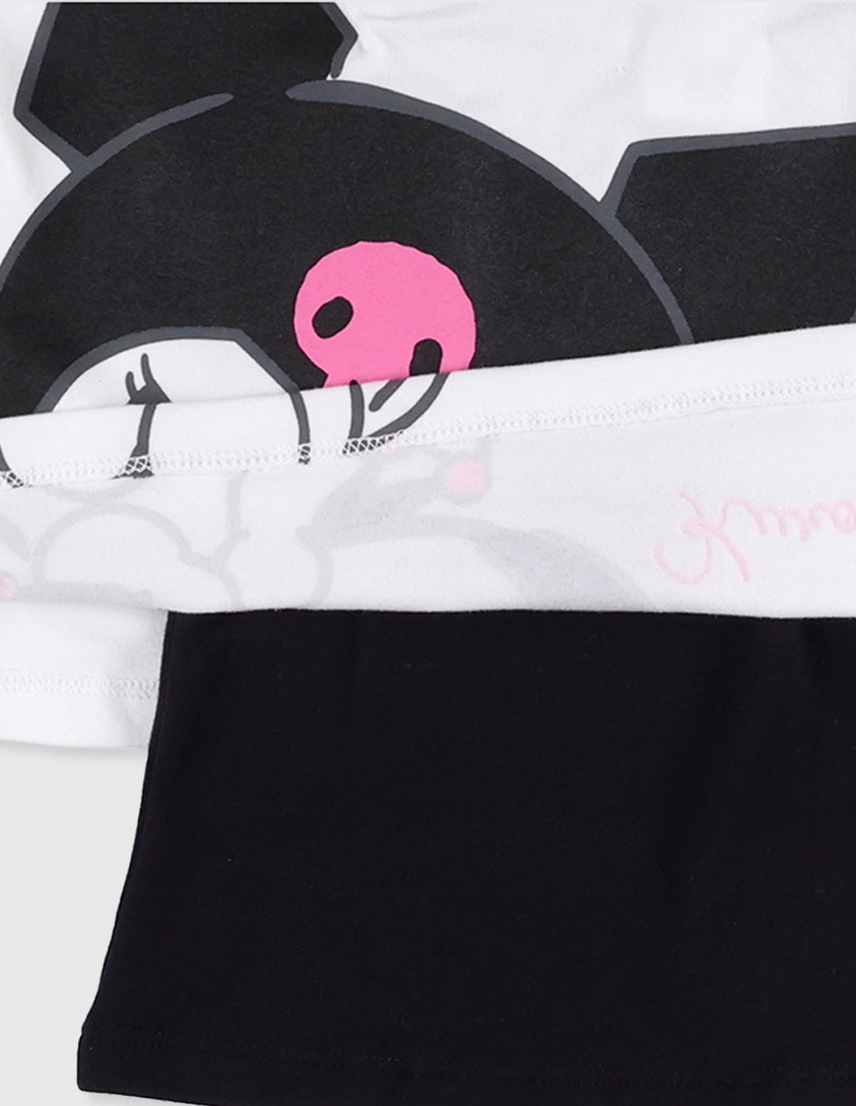 Set playera Kuromi manga corta para niña 5