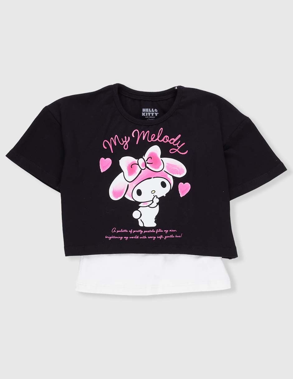 Playera My Melody Sanrio manga corta para niña