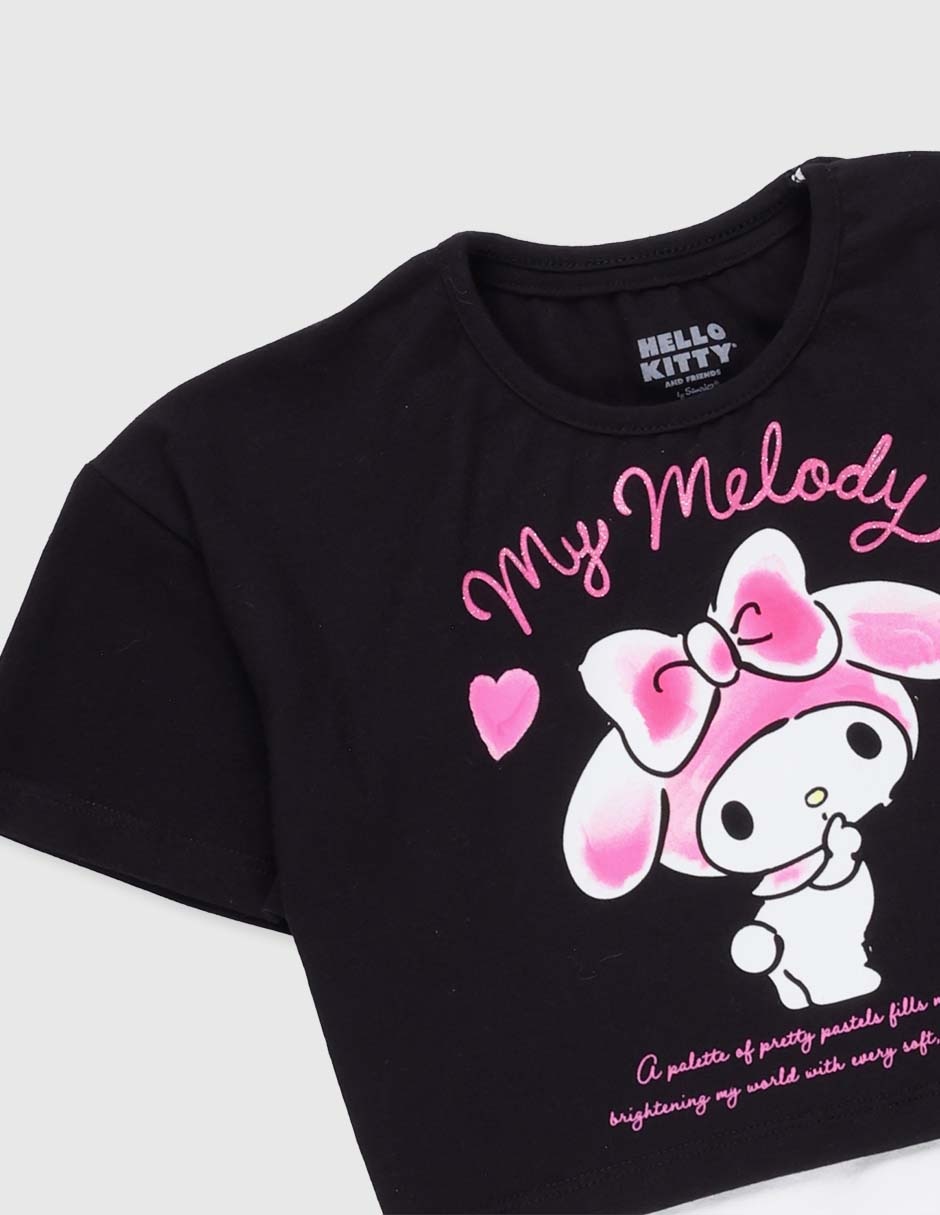 Playera My Melody Sanrio manga corta para niña 3