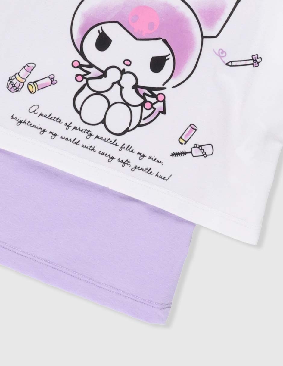 Playera Kuromi manga corta para niña 4