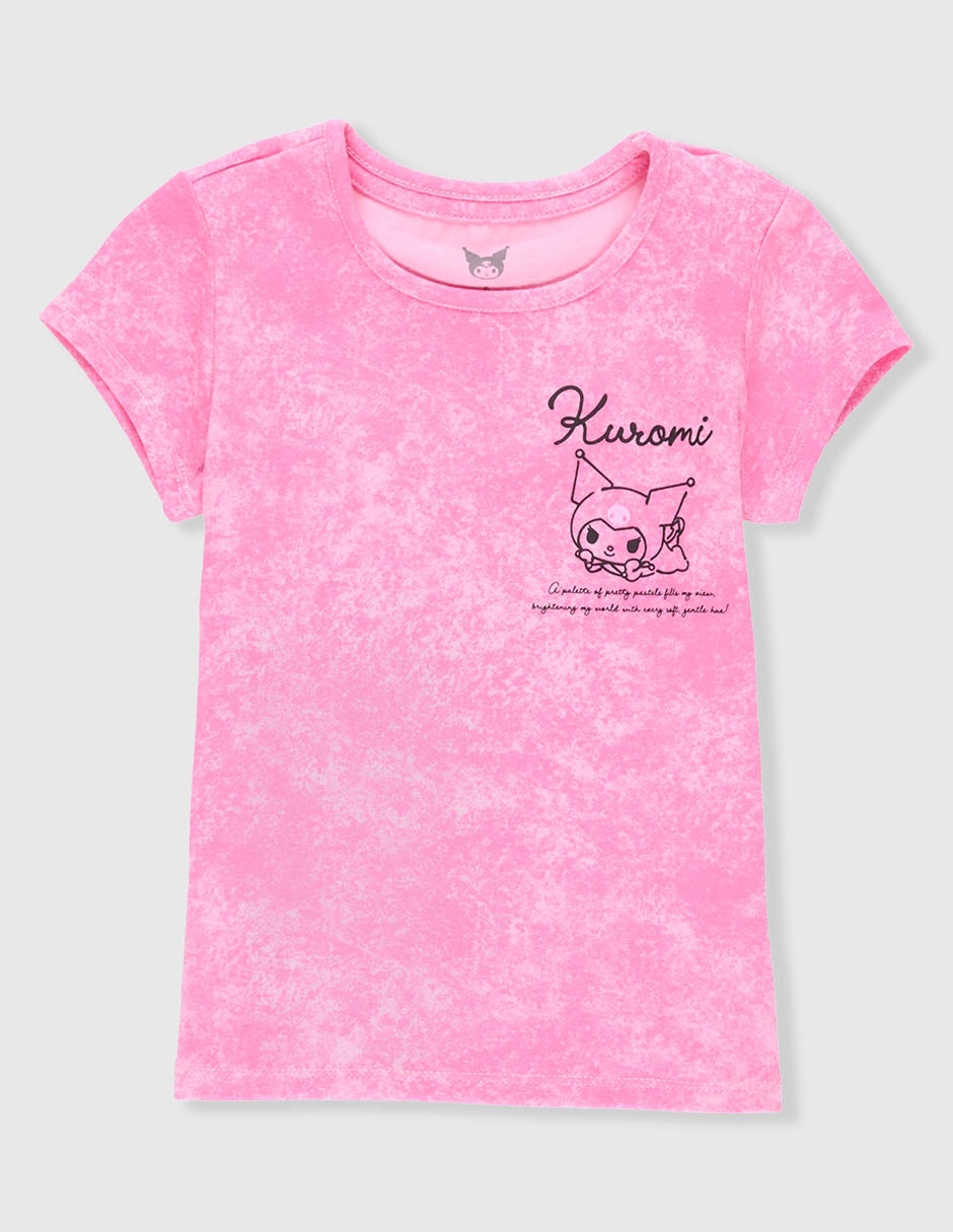 Playera Kuromi manga corta para niña Playera Kuromi manga corta para niña