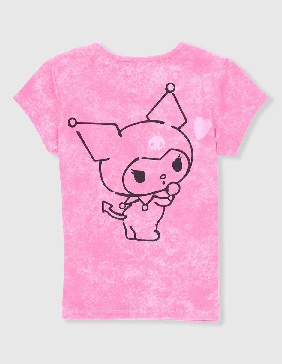 Playera Kuromi manga corta para niña 2