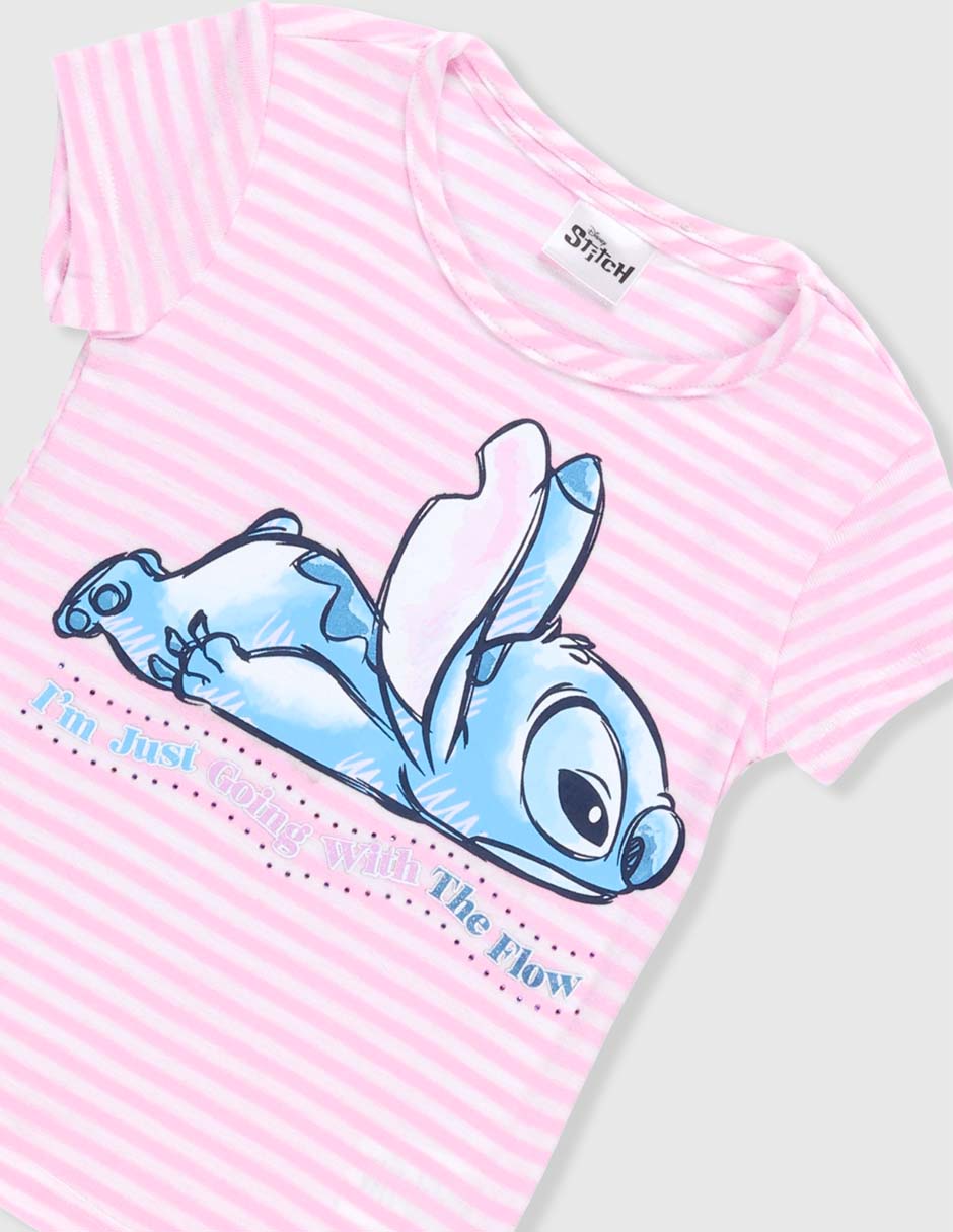 Playera stitch manga corta para niña 3
