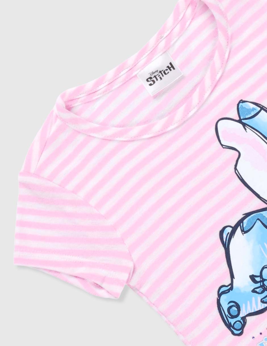 Playera stitch manga corta para niña 4