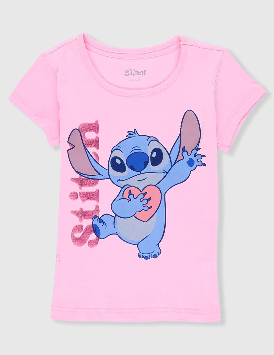 Playera Stitch manga corta para niña
