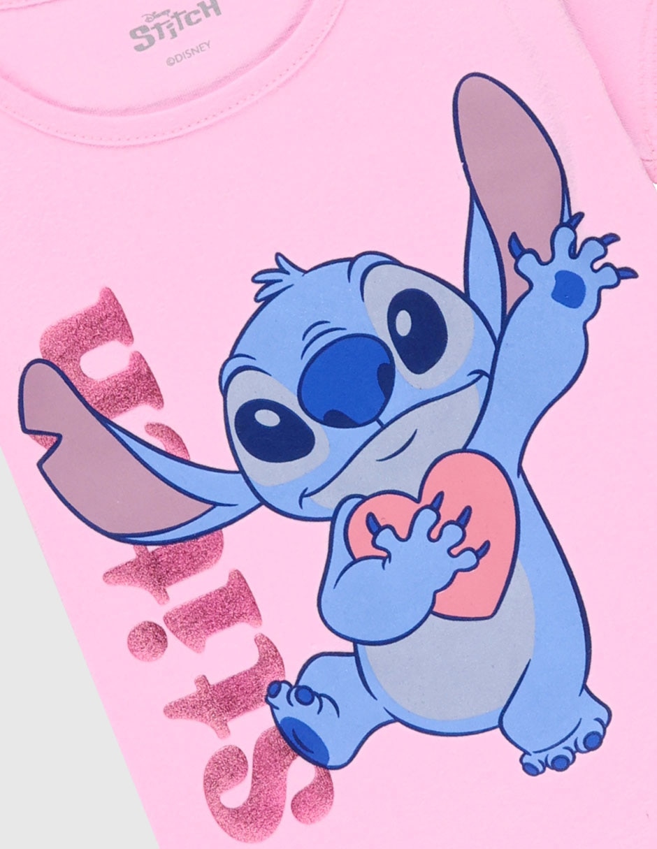 Playera Stitch manga corta para niña 3