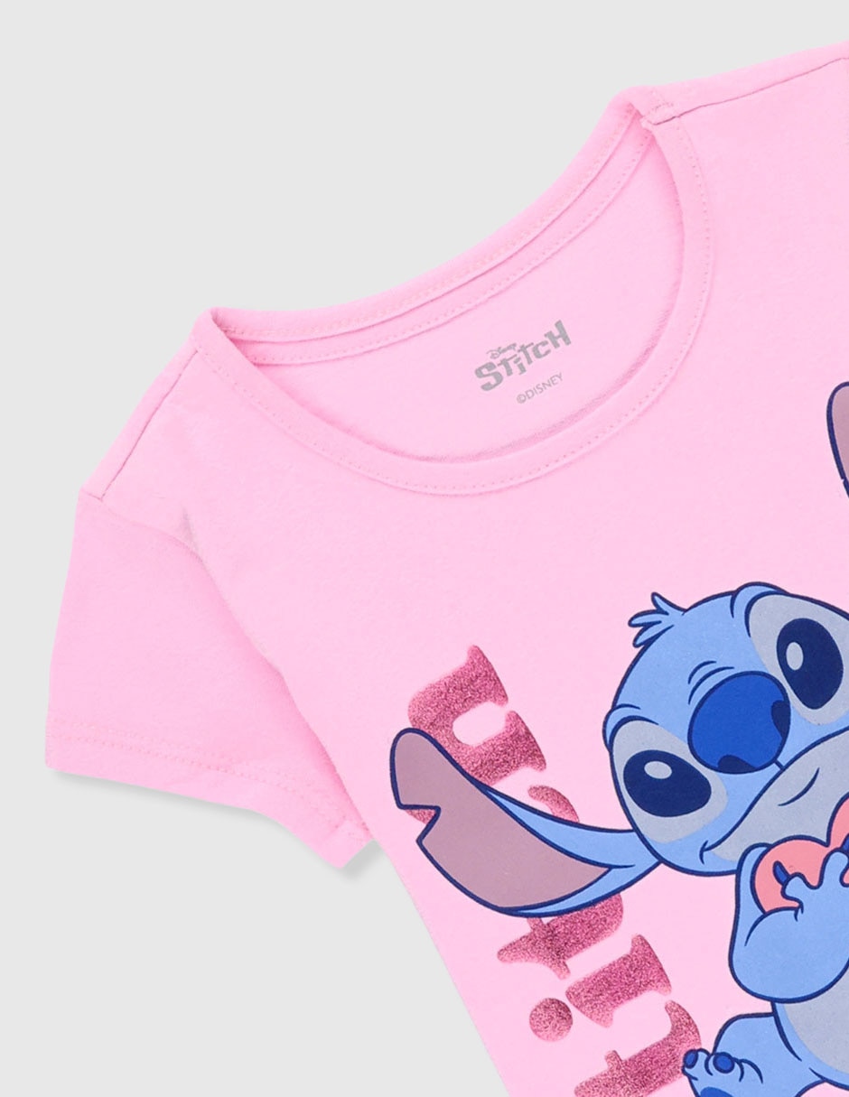 Playera Stitch manga corta para niña 4