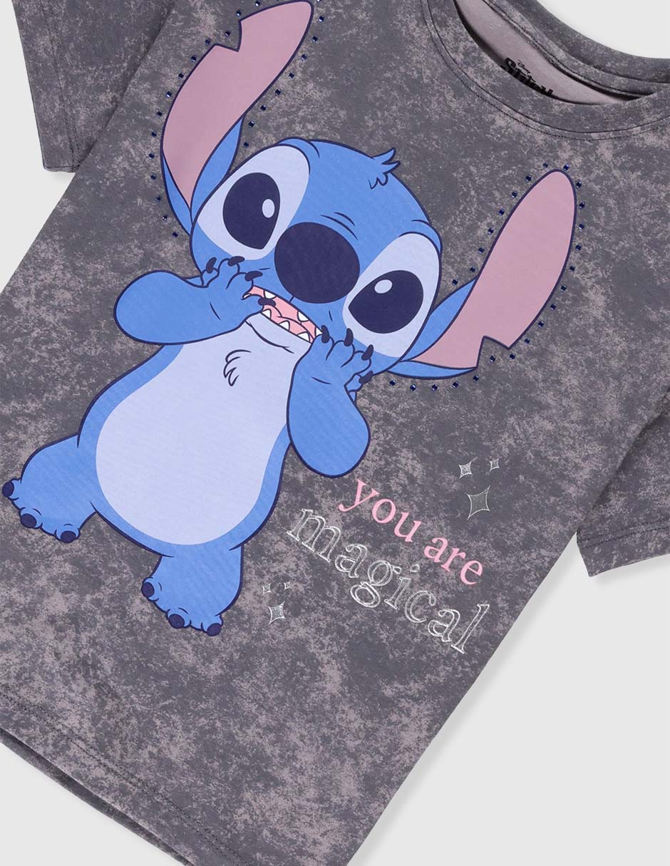 Playera Stitch manga corta para niña 3