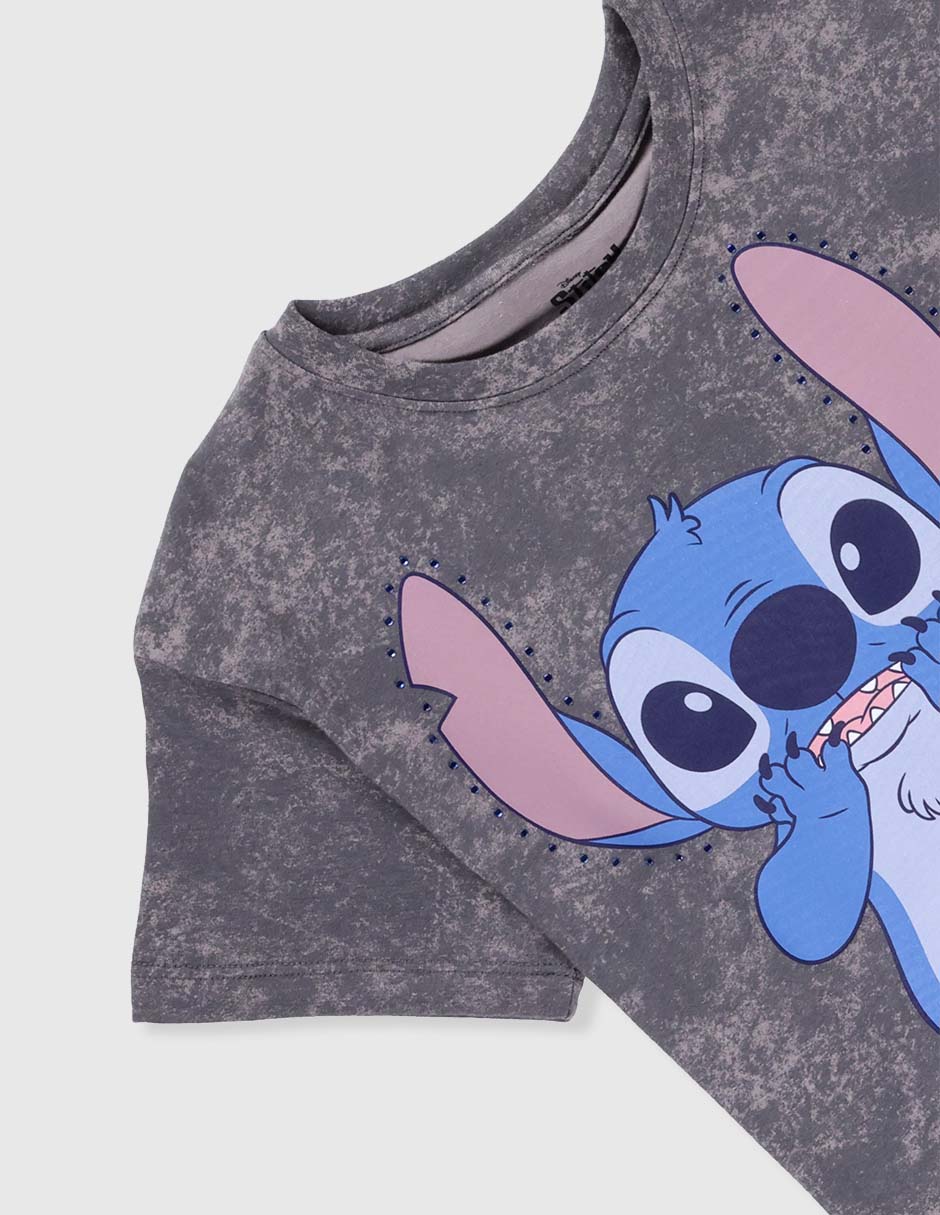 Playera Stitch manga corta para niña 4