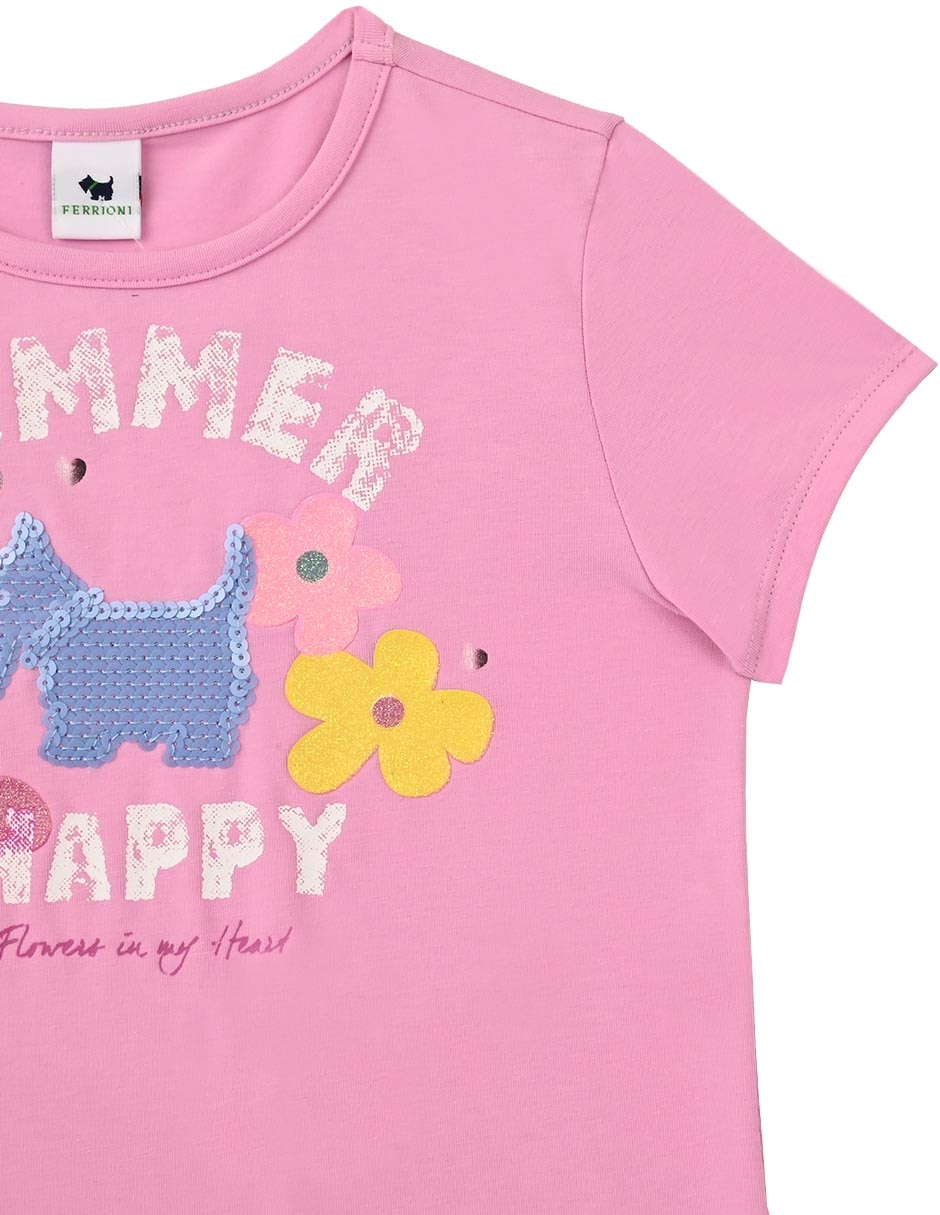 Playera Happy manga corta para niña 3