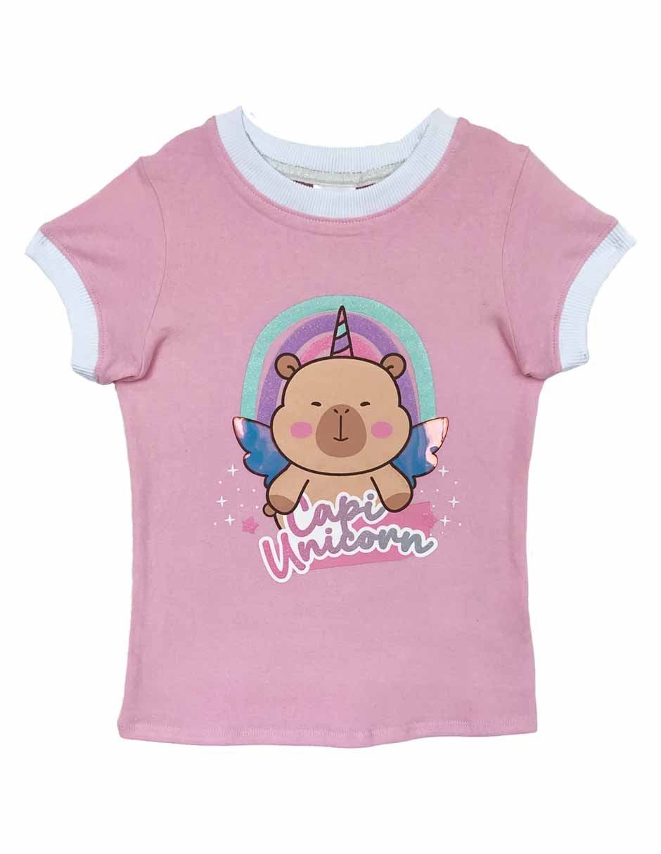 Playera manga corta para niña