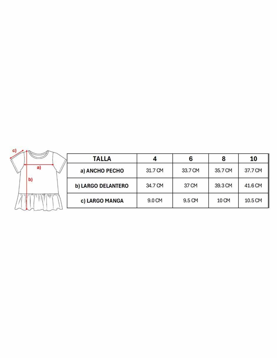 Playera manga corta para niña 7