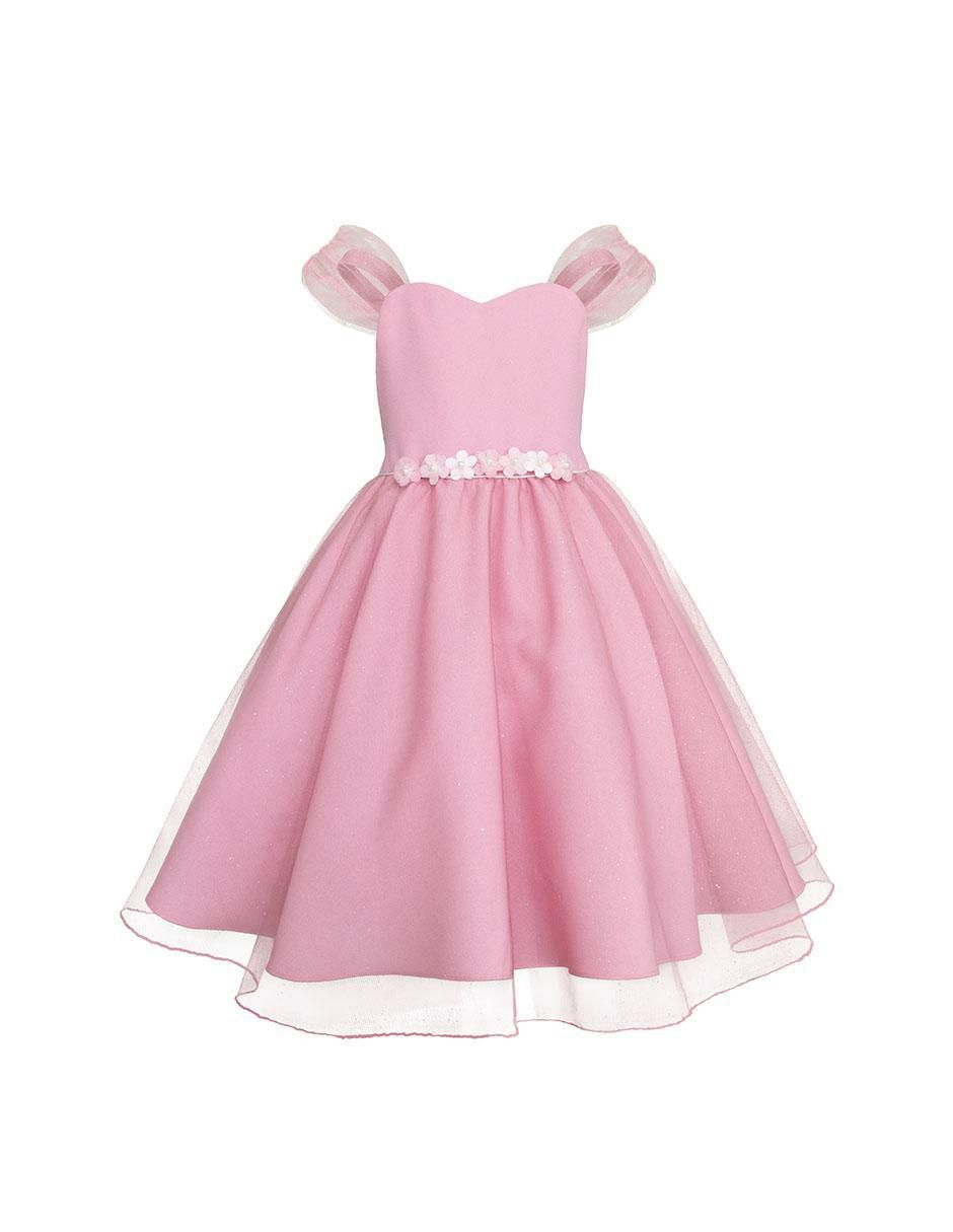 Vestido Primavera Fiesta manga cap para niña 2