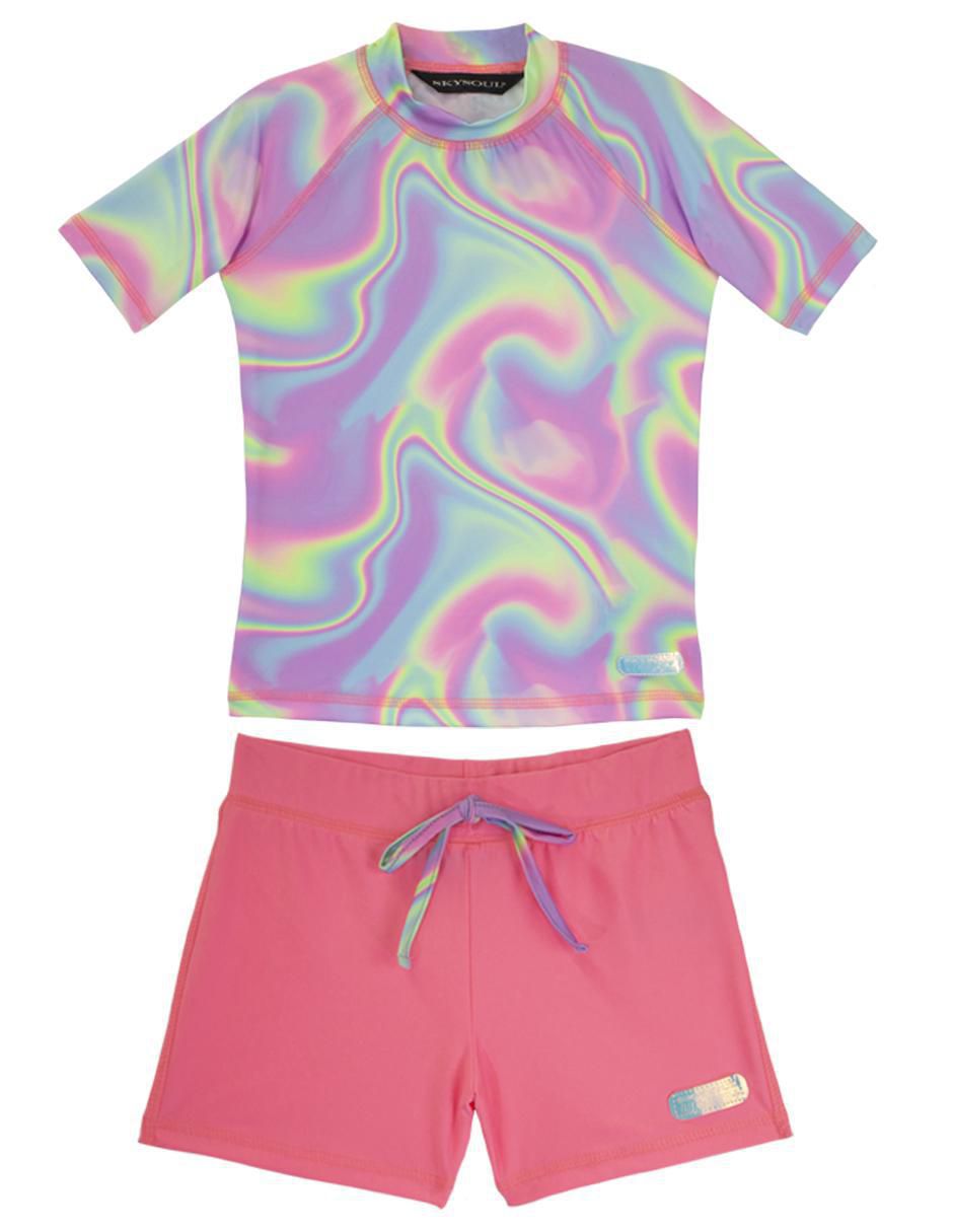 Conjunto wetshirt estampado gráfico para niña Conjunto wetshirt estampado gráfico para niña
