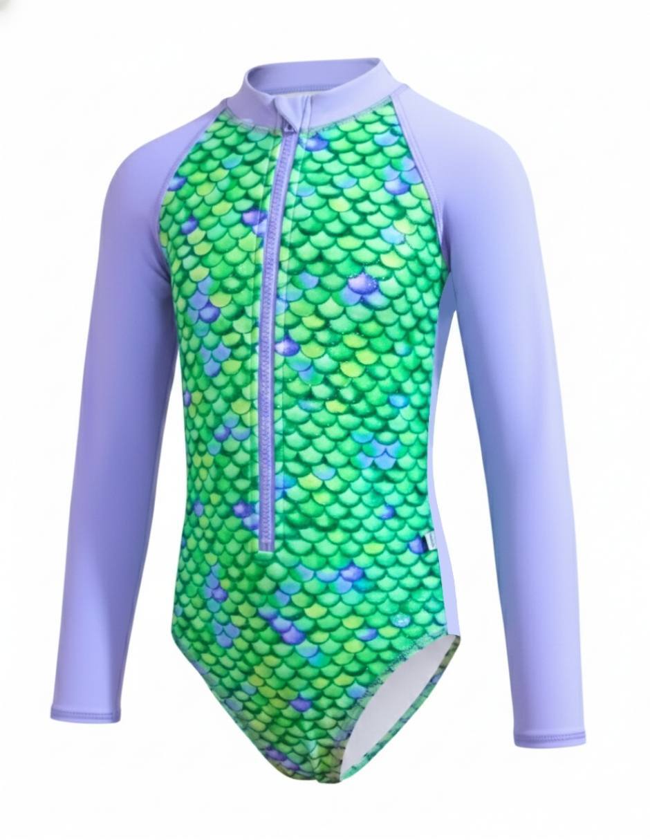 Traje de baño completo Green Scales Sirena para niña 2