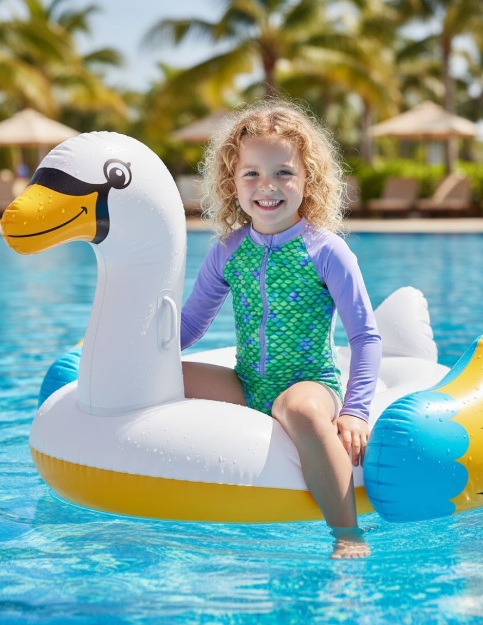Traje de baño completo Green Scales Sirena para niña 4
