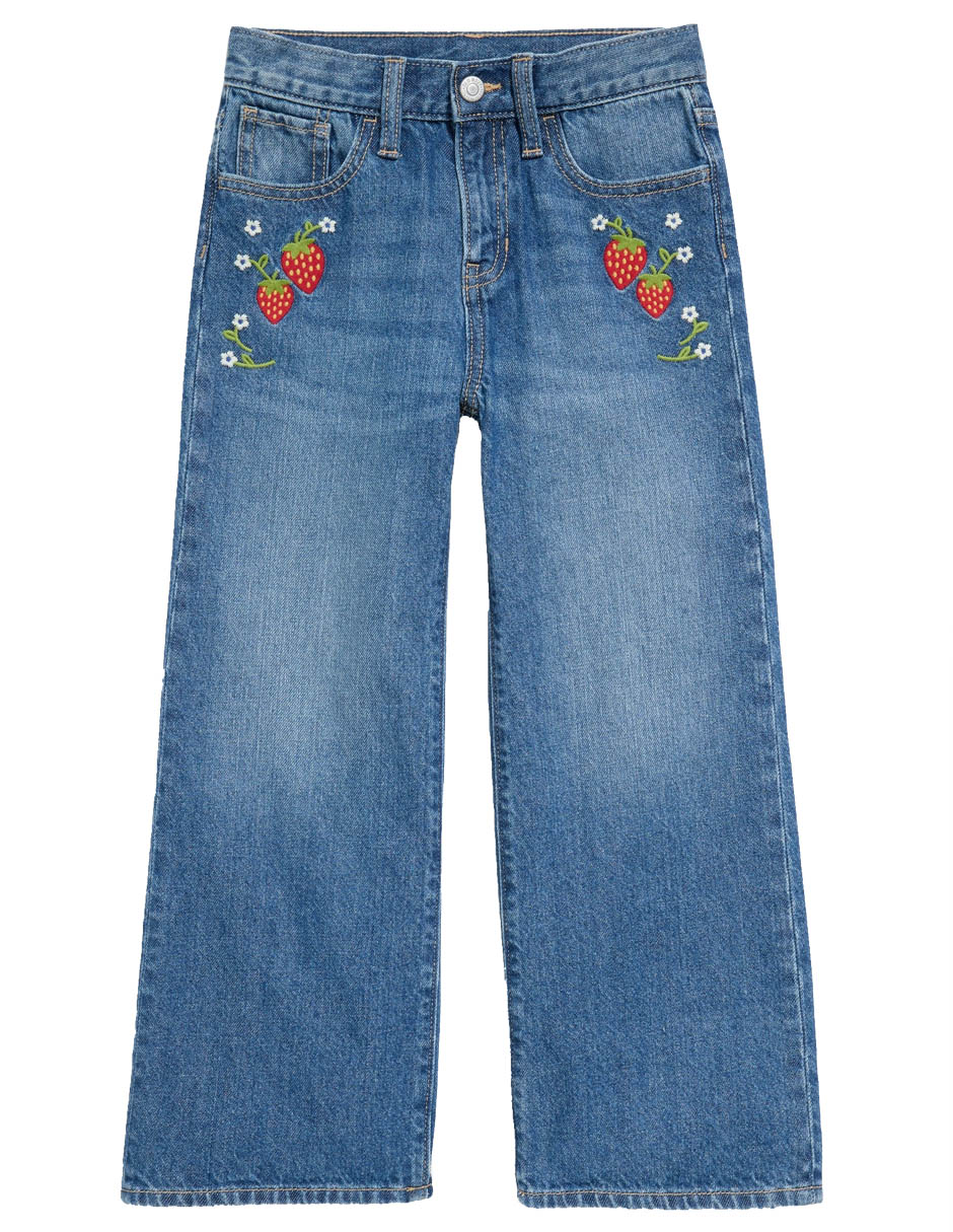 Jeans campana lavado para niña