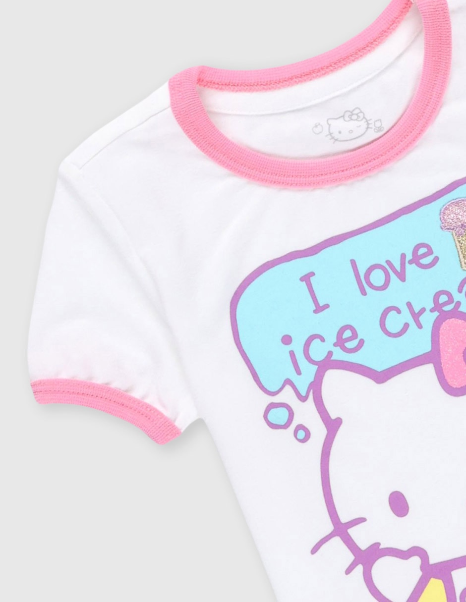 Playera Hello Kitty manga corta para niña 4