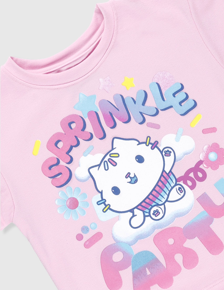 Playera Gabby's Dollhouse manga corta para niña 3