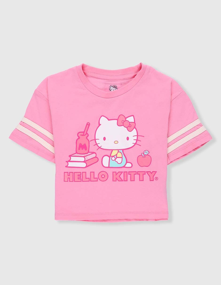 Playera Hello Kitty manga corta para niña