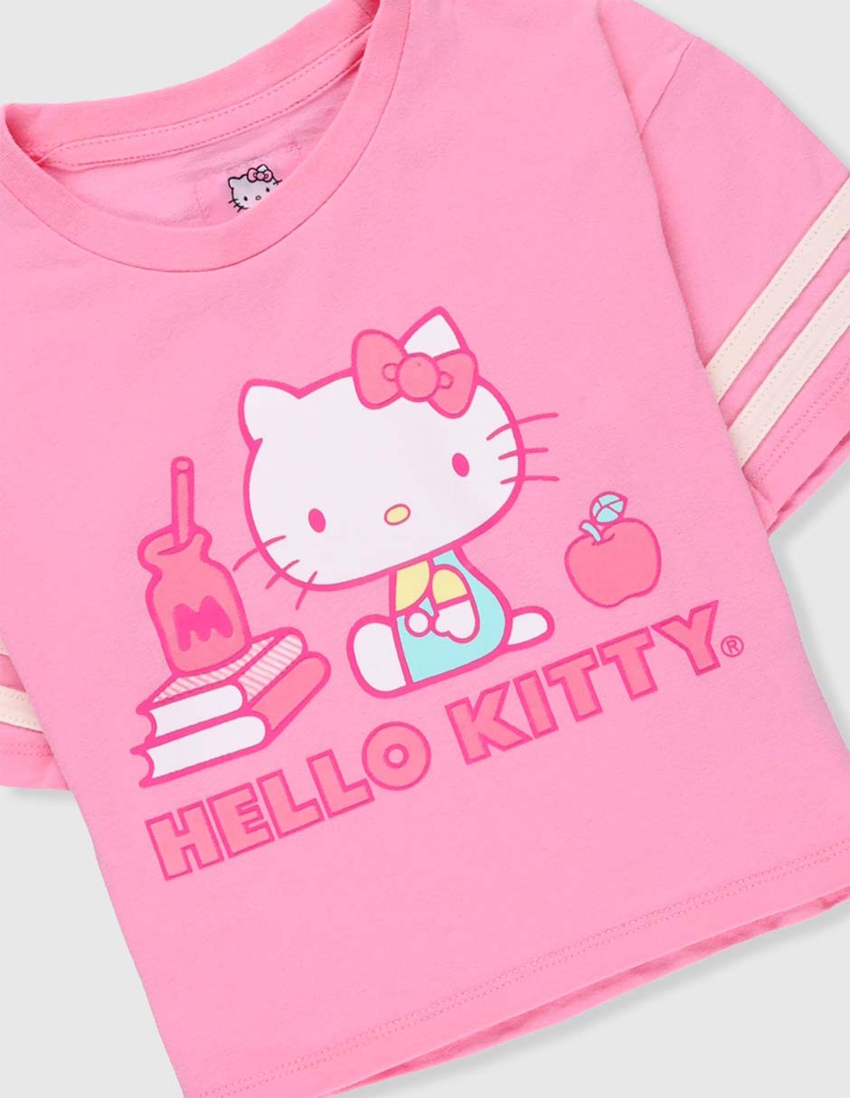 Playera Hello Kitty manga corta para niña 4